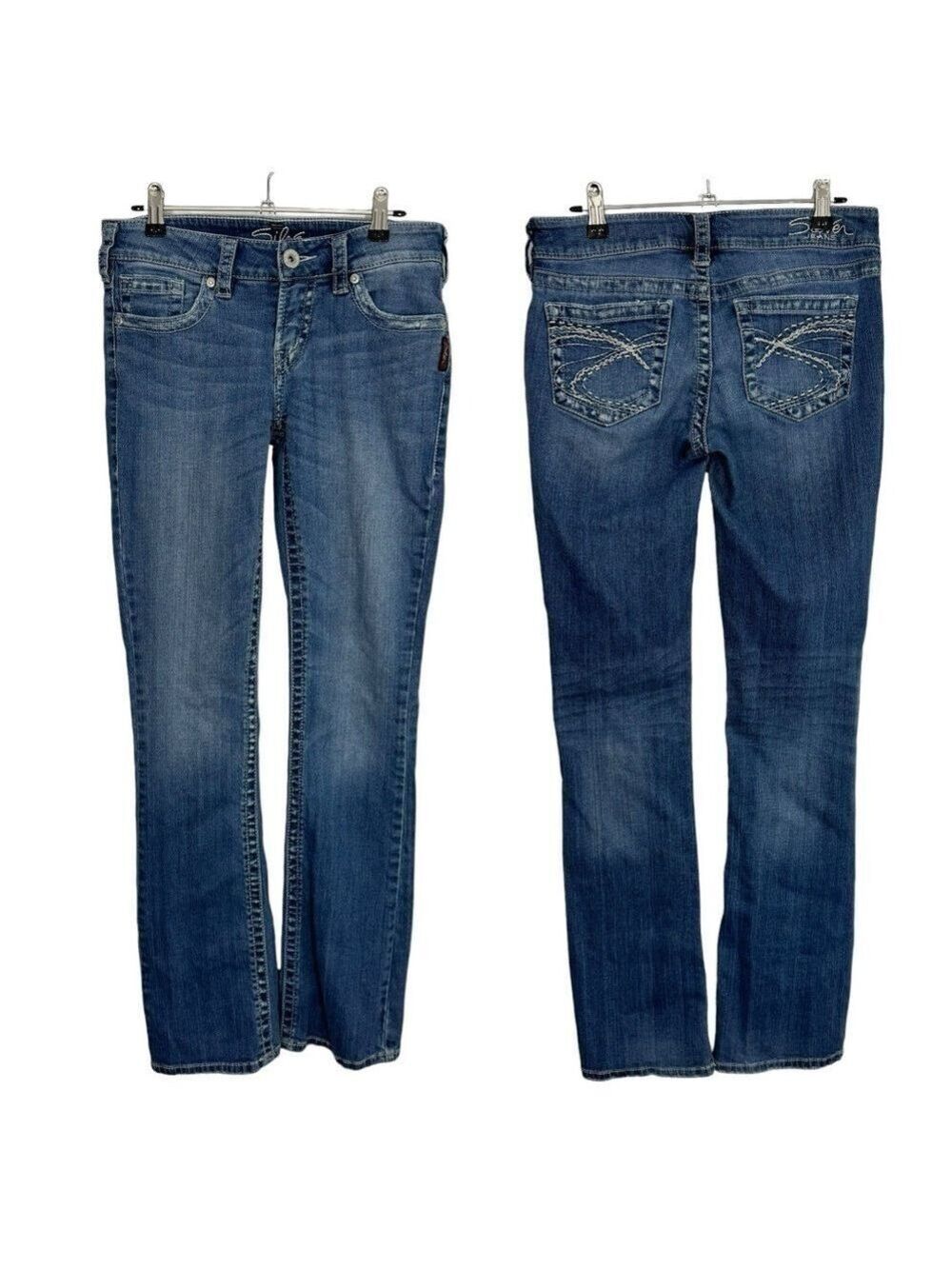 Silver Jeans Aiko Bootcut Womens 28/33 Medium Wash Blue Denim Casual VGUC